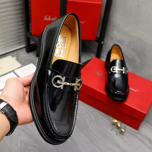 Replica Salvatore Ferragamo Leather Shoes For Men #1284770 $88.00 USD for Wholesale