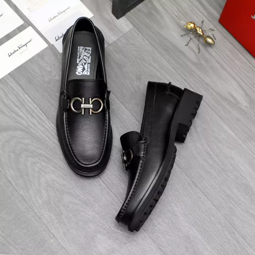 Replica Salvatore Ferragamo Leather Shoes For Men #1284772 $88.00 USD for Wholesale