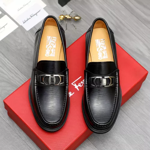 Replica Salvatore Ferragamo Leather Shoes For Men #1284774 $88.00 USD for Wholesale