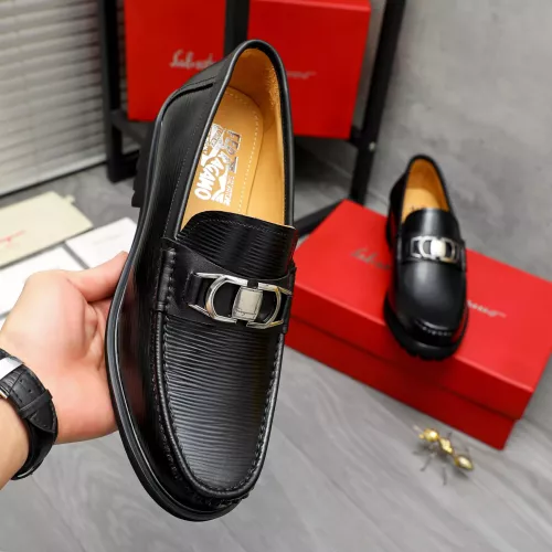 Replica Salvatore Ferragamo Leather Shoes For Men #1284774 $88.00 USD for Wholesale