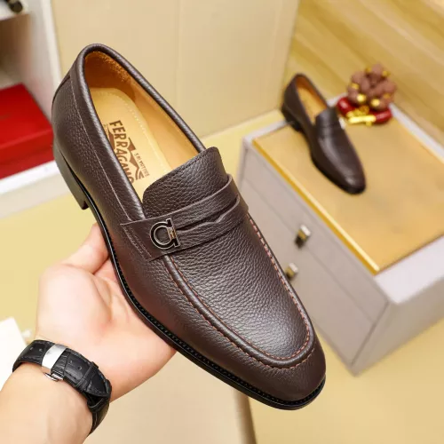 Replica Salvatore Ferragamo Leather Shoes For Men #1285173 $85.00 USD for Wholesale