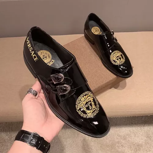 Replica Versace Leather Shoes For Men #1285418 $76.00 USD for Wholesale