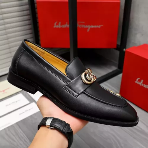 Replica Salvatore Ferragamo Leather Shoes For Men #1288849 $92.00 USD for Wholesale