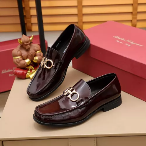 Replica Salvatore Ferragamo Leather Shoes For Men #1288853 $100.00 USD for Wholesale