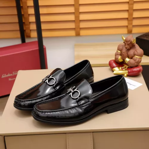 Replica Salvatore Ferragamo Leather Shoes For Men #1288854 $100.00 USD for Wholesale