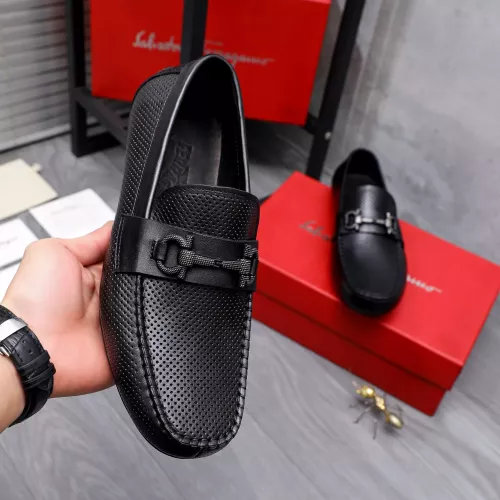 Replica Salvatore Ferragamo Leather Shoes For Men #1291942 $88.00 USD for Wholesale