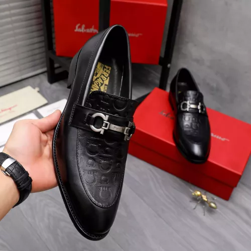 Replica Salvatore Ferragamo Leather Shoes For Men #1291945 $88.00 USD for Wholesale