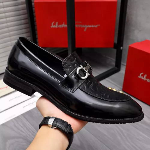 Replica Salvatore Ferragamo Leather Shoes For Men #1291946 $88.00 USD for Wholesale