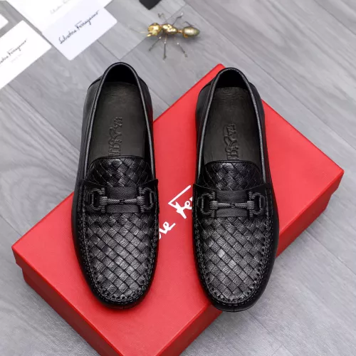 Replica Salvatore Ferragamo Leather Shoes For Men #1291948 $92.00 USD for Wholesale