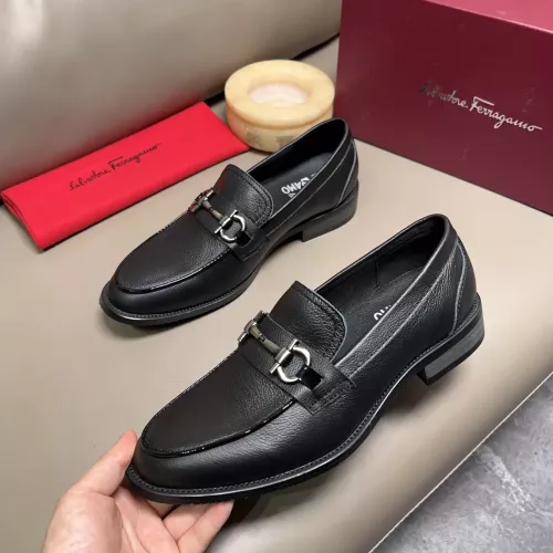 Replica Salvatore Ferragamo Leather Shoes For Men #1292359 $80.00 USD for Wholesale