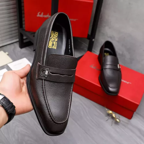 Replica Salvatore Ferragamo Leather Shoes For Men #1293091 $85.00 USD for Wholesale