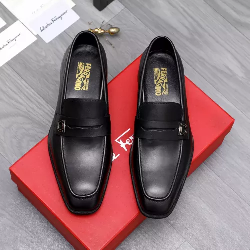 Replica Salvatore Ferragamo Leather Shoes For Men #1293093 $85.00 USD for Wholesale