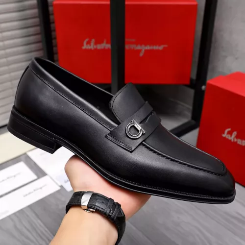 Replica Salvatore Ferragamo Leather Shoes For Men #1293093 $85.00 USD for Wholesale