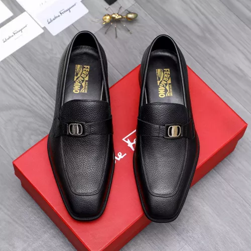 Replica Salvatore Ferragamo Leather Shoes For Men #1293095 $85.00 USD for Wholesale