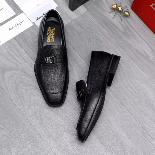 Replica Salvatore Ferragamo Leather Shoes For Men #1293095 $85.00 USD for Wholesale