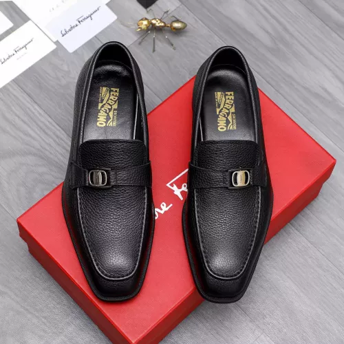 Replica Salvatore Ferragamo Leather Shoes For Men #1293102 $85.00 USD for Wholesale