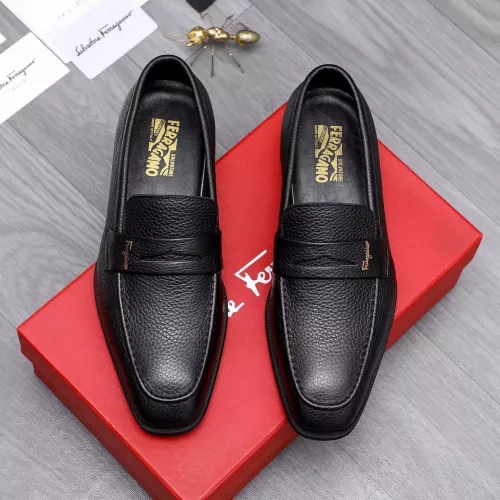 Replica Salvatore Ferragamo Leather Shoes For Men #1293105 $85.00 USD for Wholesale