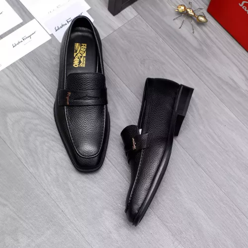 Replica Salvatore Ferragamo Leather Shoes For Men #1293105 $85.00 USD for Wholesale