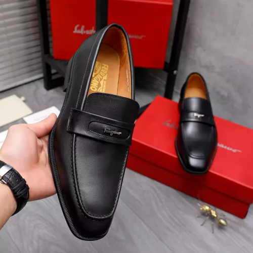 Replica Salvatore Ferragamo Leather Shoes For Men #1293119 $85.00 USD for Wholesale