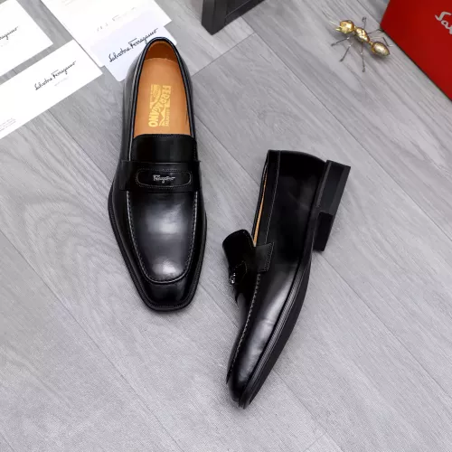 Replica Salvatore Ferragamo Leather Shoes For Men #1293121 $85.00 USD for Wholesale