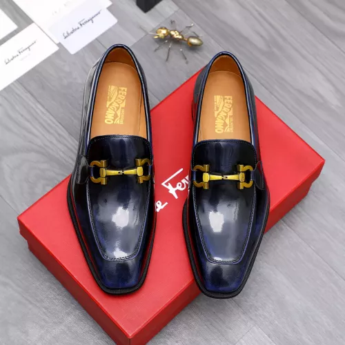 Replica Salvatore Ferragamo Leather Shoes For Men #1293139 $85.00 USD for Wholesale