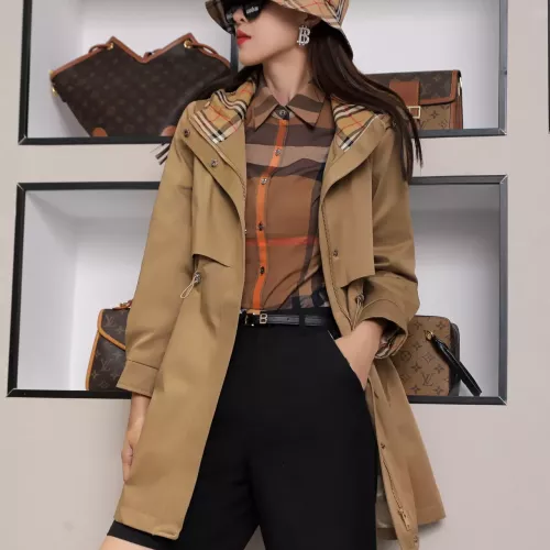 Replica Burberry Trench Coat Long Sleeved For Women #1295269 $160.00 USD for Wholesale