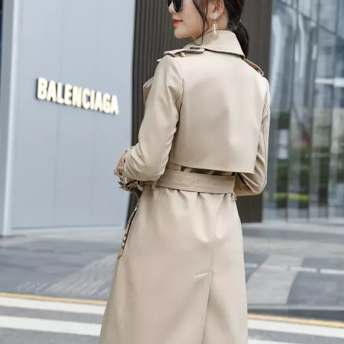 Replica Burberry Trench Coat Long Sleeved For Women #1295285 $160.00 USD for Wholesale