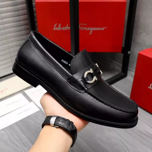 Replica Salvatore Ferragamo Leather Shoes For Men #1318441 $88.00 USD for Wholesale
