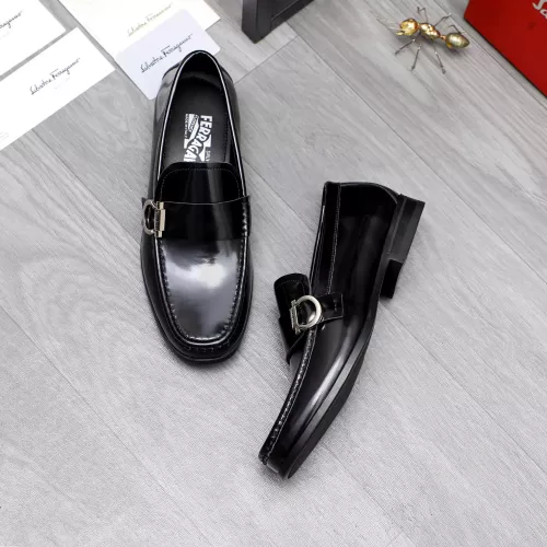 Replica Salvatore Ferragamo Leather Shoes For Men #1318446 $88.00 USD for Wholesale