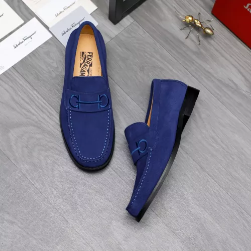 Replica Salvatore Ferragamo Leather Shoes For Men #1318455 $88.00 USD for Wholesale