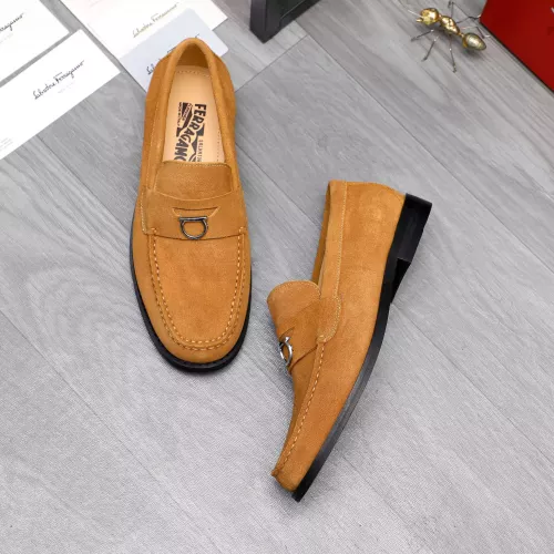 Replica Salvatore Ferragamo Leather Shoes For Men #1318458 $88.00 USD for Wholesale