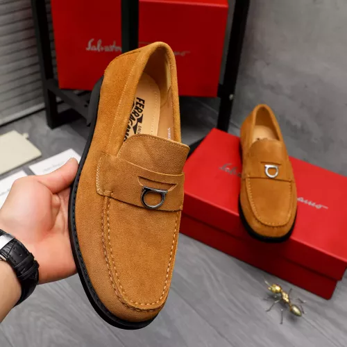 Replica Salvatore Ferragamo Leather Shoes For Men #1318458 $88.00 USD for Wholesale