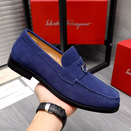 Replica Salvatore Ferragamo Leather Shoes For Men #1318459 $88.00 USD for Wholesale