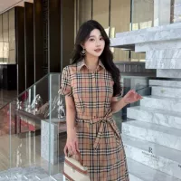 $85.00 USD Burberry Dresses Short Sleeved For Women #1335859