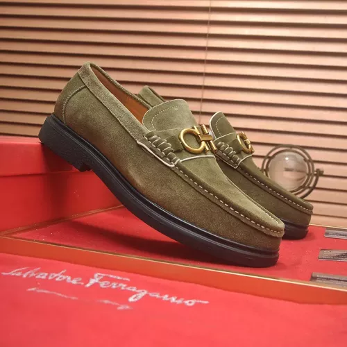 Replica Salvatore Ferragamo Leather Shoes For Men #1347967 $85.00 USD for Wholesale