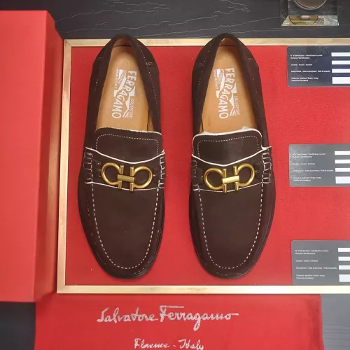 Replica Salvatore Ferragamo Leather Shoes For Men #1347968 $85.00 USD for Wholesale