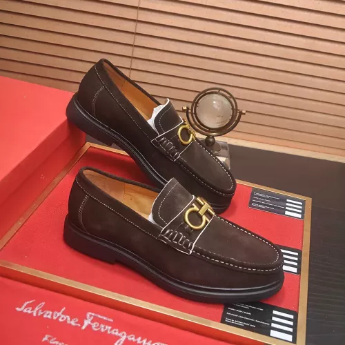 Replica Salvatore Ferragamo Leather Shoes For Men #1347968 $85.00 USD for Wholesale