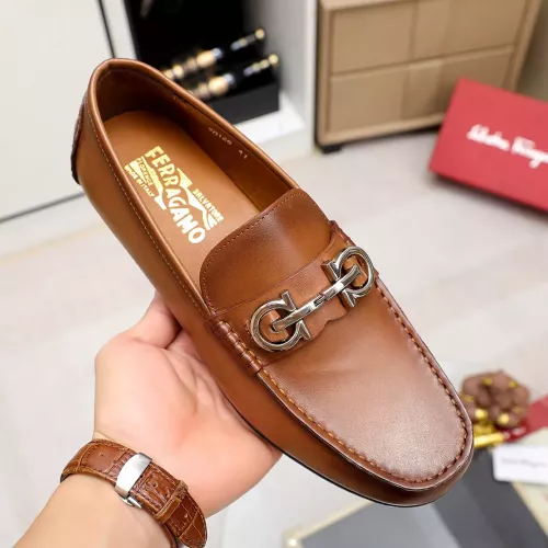 Replica Salvatore Ferragamo Leather Shoes For Men #1361677 $72.00 USD for Wholesale