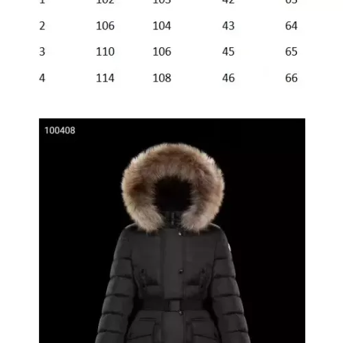 Replica Moncler Down Feather Coat Long Sleeved For Women #1374716 $202.00 USD for Wholesale