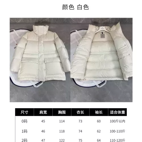 Replica Moncler Down Feather Coat Long Sleeved For Women #1380217 $172.00 USD for Wholesale