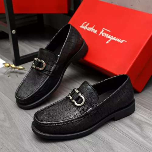 Replica Salvatore Ferragamo Leather Shoes For Men #1380538 $98.00 USD for Wholesale