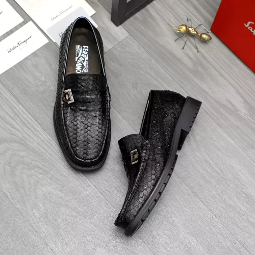 Replica Salvatore Ferragamo Leather Shoes For Men #1380545 $98.00 USD for Wholesale