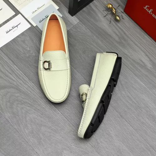 Replica Salvatore Ferragamo Leather Shoes For Men #1380551 $76.00 USD for Wholesale