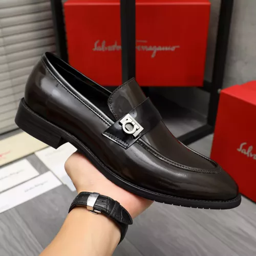 Replica Salvatore Ferragamo Leather Shoes For Men #1380557 $88.00 USD for Wholesale