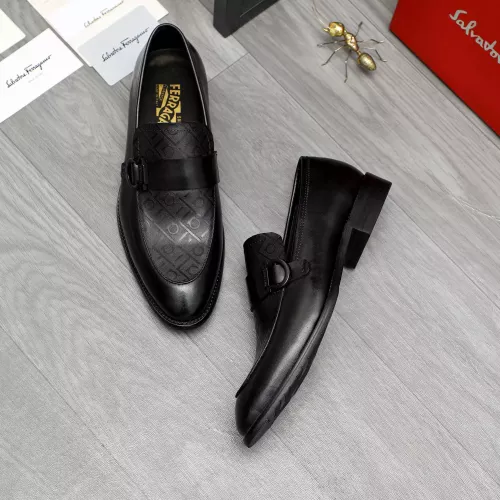 Replica Salvatore Ferragamo Leather Shoes For Men #1380561 $88.00 USD for Wholesale