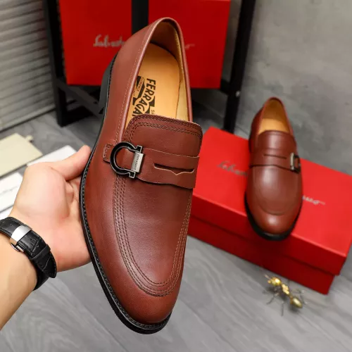 Replica Salvatore Ferragamo Leather Shoes For Men #1380564 $88.00 USD for Wholesale