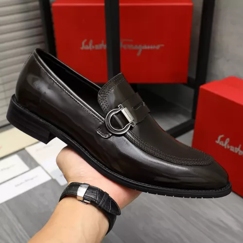 Replica Salvatore Ferragamo Leather Shoes For Men #1380565 $88.00 USD for Wholesale