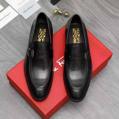 Replica Salvatore Ferragamo Leather Shoes For Men #1380567 $88.00 USD for Wholesale