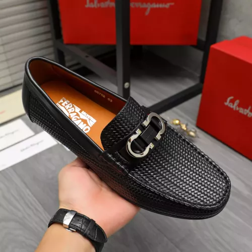 Replica Salvatore Ferragamo Leather Shoes For Men #1380573 $76.00 USD for Wholesale
