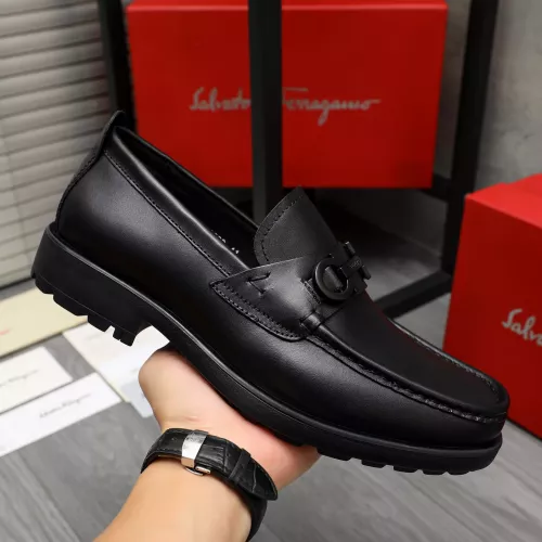 Replica Salvatore Ferragamo Leather Shoes For Men #1380577 $82.00 USD for Wholesale